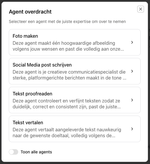 Stap 3: kies een agent